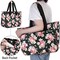 Embroidery Project Bag, Embroidery Kits Storage Bag with Multiple Pockets for Embroidery Hoops (Up to 11.2"), Embroidery Floss or Other Embroidery Supplies, Black Peony (Bag Only)